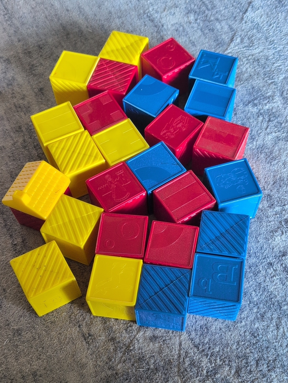 Classic Stackable Learning Blocks - Yellow, Red, Blue Total Of 26
